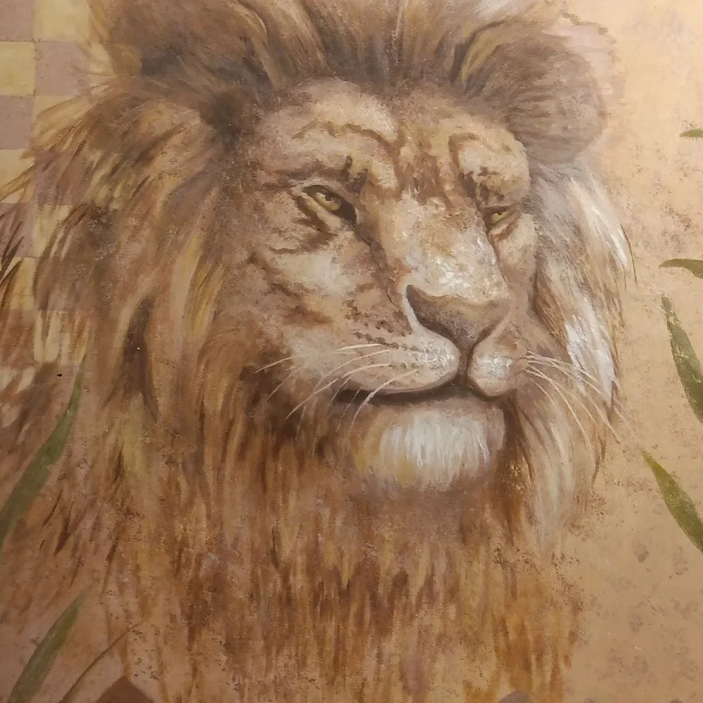 Wild Kingdom Lion and Elephant Framed Print by J.Chardonn 8.5x11